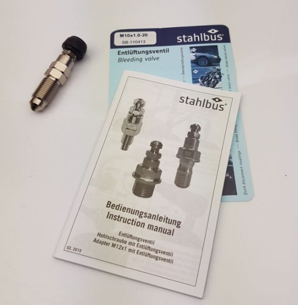 Stahlbus Entlüftungsventil M10x1-20mm - mit Gummikappe Für ABS Module